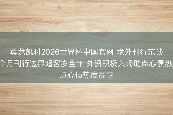 尊龙凯时2026世界杯中国官网 境外刊行东谈主前5个月刊行边界超客岁全年 外资积极入场助点心债热度高企