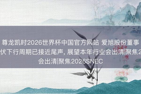 尊龙凯时2026世界杯中国官方网站 爱旭股份董事长陈刚: 光伏下行周期已接近尾声， 展望本年行业会出清|聚焦2026SNEC
