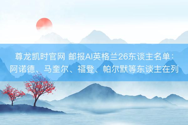 尊龙凯时官网 邮报AI英格兰26东谈主名单：阿诺德、马奎尔、福登、帕尔默等东谈主在列