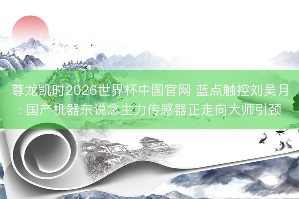 尊龙凯时2026世界杯中国官网 蓝点触控刘吴月: 国产机器东说念主力传感器正走向大师引颈