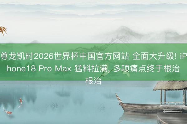 尊龙凯时2026世界杯中国官方网站 全面大升级! iPhone18 Pro Max 猛料拉满， 多项痛点终于根治