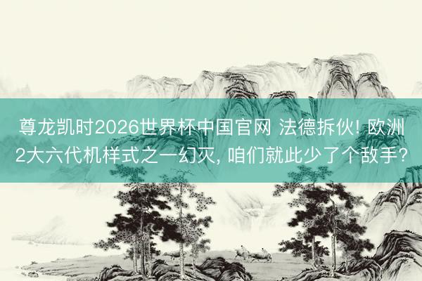 尊龙凯时2026世界杯中国官网 法德拆伙! 欧洲2大六代机样式之一幻灭， 咱们就此少了个敌手?