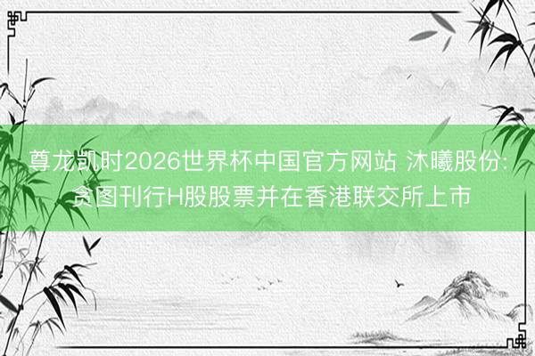 尊龙凯时2026世界杯中国官方网站 沐曦股份: 贪图刊行H股股票并在香港联交所上市