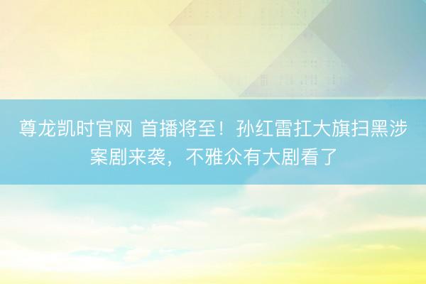 尊龙凯时官网 首播将至！孙红雷扛大旗扫黑涉案剧来袭，不雅众有大剧看了