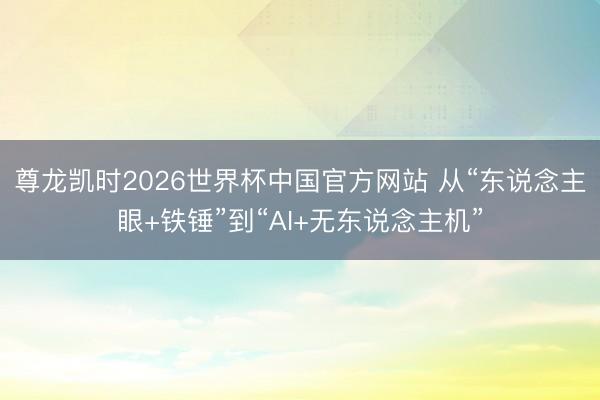 尊龙凯时2026世界杯中国官方网站 从“东说念主眼+铁锤”到“AI+无东说念主机”