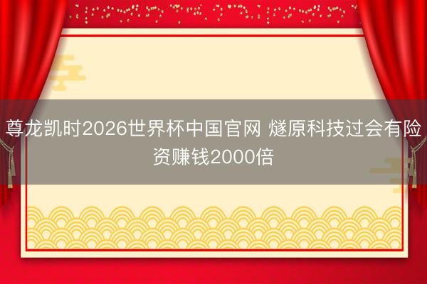 尊龙凯时2026世界杯中国官网 燧原科技过会有险资赚钱2000倍