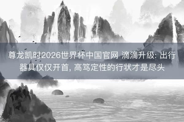 尊龙凯时2026世界杯中国官网 滴滴升级: 出行器具仅仅开首， 高笃定性的行状才是尽头