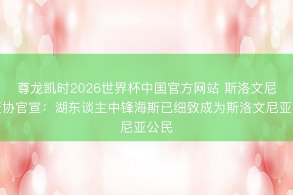 尊龙凯时2026世界杯中国官方网站 斯洛文尼亚篮协官宣：湖东谈主中锋海斯已细致成为斯洛文尼亚公民